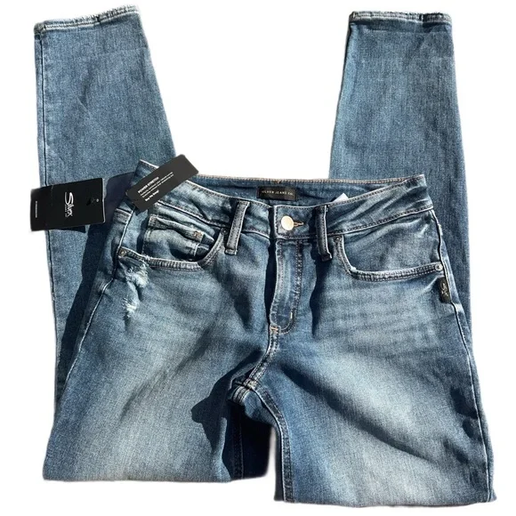 NWT Silver boyfriend mid ride slim leg denim - Picture 4 of 8